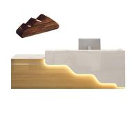 GNNymphyte Banco Reception, Armadietti Con Ante, Foro Passacavi, Scrivania Allargata E Cassetti Con Serratura, Per Negozio Di Abbigliamento, Cassiere(A,RIGHT_180X60X100CM)