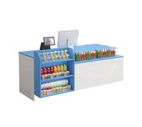 GNNymphyte Banco Reception Moderno, Ampio Spazio Di Archiviazione, Cassetto Con Serratura E Vassoio Per Tastiera, Adatto Per Minimarket, Supermercati E Cinema(White,LEFT_140X60X90CM)