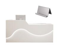 GNNymphyte Banco Reception, Scrivania Allargata, Cassetto Con Serratura, Foro Passacavi, Per Reception Ufficio, Cassiere(B,RIGHT_220X60X100CM)