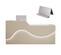 GNNymphyte Banco Reception, Scrivania Allargata, Cassetto Con Serratura, Foro Passacavi, Per Reception Ufficio, Cassiere(C,RIGHT_140X60X100CM)