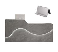 GNNymphyte Banco Reception, Scrivania Allargata, Cassetto Con Serratura, Foro Passacavi, Per Reception Ufficio, Cassiere(A,RIGHT_140X60X100CM)