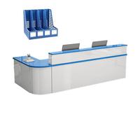 GNNymphyte Banco Reception, Scrivania Allargata, Foro Passacavi E Cassetto Con Serratura, Per Saloni Di Bellezza, Hall(C,LEFT_220X60X100CM)