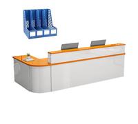 GNNymphyte Banco Reception, Scrivania Allargata, Foro Passacavi E Cassetto Con Serratura, Per Saloni Di Bellezza, Hall(A,LEFT_180X60X100CM)