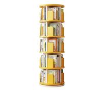 GNNymphyte Libreria Girevole A 360° In Legno Massello, Libreria Girevole A 5 Ripiani, Libreria Da Parete Mobile Per Studenti, Mobiletto Porta Libri Illustrati
