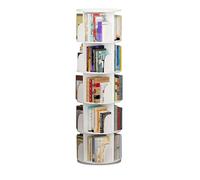 GNNymphyte Libreria Girevole A 5 Livelli Bianca Scaffale Girevole A 360° Per Bambini Scaffale Salvaspazio Per Casa Libreria Semplice Per Studenti