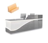 GNNymphyte Moderna Reception Con Ripiano Per Tastiera, Ampio Spazio Di Archiviazione, Pannello Spesso, Bancone Per Ufficio, Negozio Al Dettaglio, Tavolo Della Hall(A,LEFT_220X60X100CM)