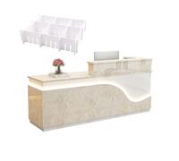 GNNymphyte Tavolo Per Reception A Forma Di L, Lampada A LED, Scrivania Per Reception Con Cassetti E Vassoio Per Tastiera, Per Hotel, Cassiere, Istituto Di Formazione(B,RIGHT_160X60X100CM)