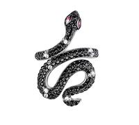 GNOCE Anello Serpente per Donna Uomo Argento Sterling Life Power Anelli di Cristallo Nero con Cubic Zirconia Personalità Gioielli Fidanzamento Anniversario Promessa Anello di Moda (6)