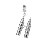 GNOCE Charm Bead Cities Series - Charm Cattedrale Di Colonia In Argento Sterling 925 Per Donne e Ragazze Regalo Di Gioielli (Torri gemelle Petronas)