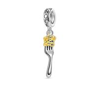 GNOCE Charm Bead Hot Dog Abbracci Cuore Pietra Preziosa Pizza Hamburger Perline Argento 925 Pendente di Fascino per Bracciale Collana Gioielli Regalo per Gli Amanti del Cibo (Pasta)