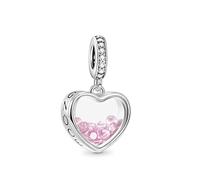 GNOCE Ciondolo a Forma Di Cuore Con Ciondolo In Argento Sterling 925 Ciondoli Con Perline Gioielli Regalo Buon Compleanno Festa Della Mamma (Ottobre)