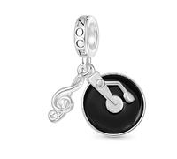 GNOCE Ciondolo a Forma Di Disco In Vinile d'Epoca Ciondolo Musicale In Argento Sterling 925 Charms Per Donne e Ragazze Regalo Di Gioielli Per Gli Amanti Della Musica