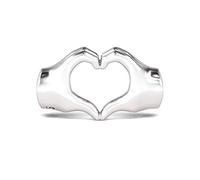 GNOCE Ciondolo a forma di dito con cuore, in argento sterling, Forever in Our Hearts