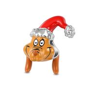 GNOCE Ciondolo a Forma Di Palla Di Natale Grinch In Argento Sterling 925 Per Donne e Ragazze Regalo Di Gioielli (Grinch Max)