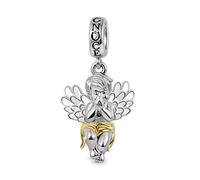 GNOCE Ciondolo Con Angelo Con Ali Ciondolo Con Ciondolo in aArgento Sterling 925 Ciondolo Con Angelo Perline Gioielli Con Aangoli Per Bambini Fit Bracciale/Collana Con Ciondoli Per Donne e Ragazze