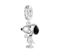 GNOCE Ciondolo con Ciondolo Peanuts in Piedi Ciondolo Snoopy in Argento Sterling 925 Ciondoli per Donne e Ragazze Gioielli Regalo per i Fan (Snoopy)