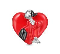 GNOCE Ciondolo con Perline Popeye San Valentino Abbraccio con Ciondolo a Cuore in Argento Sterling 925 Ciondoli per Donne e Ragazze Gioielli Regalo per i Fan (Cuore rosso)