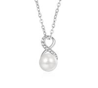 GNOCE Collana di perle scintillanti Amore Infinito Collana in argento 925 Gioielli per la Festa della Mamma Regali Gioielli per Ragazze Bambini