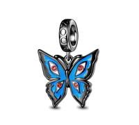 GNOCE Little Goody Two Shoes Ciondolo a Forma di Farfalla Blu Walpurga In Argento Sterling 925 mPer Donne e Ragazze Regalo Di Gioielli (Farfalla di Walpurga)