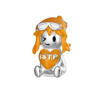 GNOCE Mbti Charm Bead Personality Type Abbracciante Cuore Charm 925 Sterling Silver Beads Charms Per Donne e Ragazze Gioielli Regalo (ISTP)