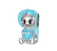 GNOCE Mbti Charm Bead Personality Type Abbracciante Cuore Charm 925 Sterling Silver Beads Charms Per Donne e Ragazze Gioielli Regalo (ESTJ)
