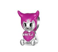 GNOCE Mbti Charm Bead Personality Type Abbracciante Cuore Charm 925 Sterling Silver Beads Charms Per Donne e Ragazze Gioielli Regalo (ENTJ)