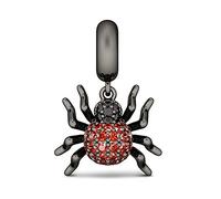 GNOCE Smart Spider Charms Ciondolo in Argento 925 con Granato e Cubic Zirconia Animali Charms Fit Bracciale/Collana Gioielli di Moda Regalo per Lei