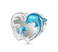 GNOCE Super Mom di perline a forma di cuore di per Charms braccialetto/collana, Charms di perline d'argento 925 per donne ragazze moglie figlia, regalo di gioielli per la festa della mamma