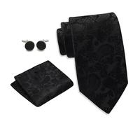 GNOLONG Mens Di Colore Solido Formale Cravatta-Paisley Cravatta Fazzoletto Gemelli Set per La Cerimonia Nuziale Di Affari