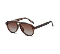 GNOLONG Retro Style Doppio Ponte Occhiali da sole per le Donna Uomo Pilot Occhiali UV400 Protezione Vintage Ombra di guida (Leopardo Marrone)