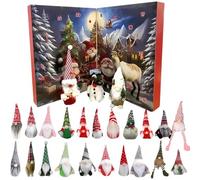 Gnome Christmas Advent Calendar 202 24pcs Christmas Gnome Countdown Calendar 2025, Xmas Countdown with 24 Unique Kawaii Gnomes Xmas Tree Flat Decorations for Festive Fun (1Pcs-D)