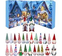 Gnome Christmas Advent Calendar 202 24pcs Christmas Gnome Countdown Calendar 2025, Xmas Countdown with 24 Unique Kawaii Gnomes Xmas Tree Flat Decorations for Festive Fun (1Pcs-B)
