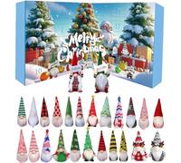 Gnome Christmas Advent Calendar 202 24pcs Christmas Gnome Countdown Calendar 2025, Xmas Countdown with 24 Unique Kawaii Gnomes Xmas Tree Flat Decorations for Festive Fun (1Pcs-A)
