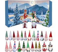 Gnome Christmas Advent Calendar 202 24pcs Christmas Gnome Countdown Calendar 2025, Xmas Countdown with 24 Unique Kawaii Gnomes Xmas Tree Flat Decorations for Festive Fun (1Pcs-E)