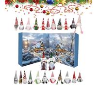 Gnome Christmas Countdown Calendar - 24 Days Christmas Countdown with Plush Gnomes | Collectible Dwarf Dolls for Adult Table Centerpiece, Tree, Shelf, Desktop, Mantel, Fireplace, Family Holiday Tradit
