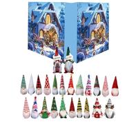 Gnome Countdown Calendar, 24 Day Christmas Countdown Decoration, Decorative Display, Collectible Holiday Art for Adults, Kids, Couples, Family, Friends, and Teens, 21x21x9cm