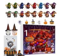 Gnome Countdown Calendar | 24-Day Gnome Ornament Halloween Countdown Calendar - Collectible 3D Resin And 2D Acrylic Ornament For Kids, Teens, And Adults | Perfect For Tote Bags, Backpacks, Or Holiday