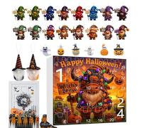 Gnome Countdown Calendar | 24-Day Gnome Ornament Halloween Countdown Calendar - Collectible 3D Resin And 2D Acrylic Ornament For Kids, Teens, And Adults | Perfect For Tote Bags, Backpacks, Or Holiday