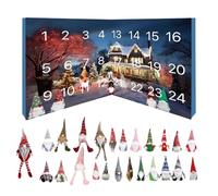 Gnome Countdown Calendar, 24 Days Christmas Decoration, 8.27x8.27in Festive Doll Figurine Display, Soft Plush Material, Numbered Pockets for Kids, Girls, Boys, Party, Home, Holiday Activities