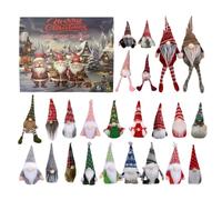 Gnome Countdown Calendar, Christmas Dwarf Dolls Set, 13.78x11.81 Inches Festive Holiday Decor, Fun Daily Surprise for Kids and Adults, Desktop, Mantel, Fireplace, or Centerpiece Display