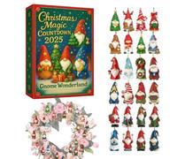 Gnome Countdown Calendar - Gnome Countdown Calendar,Christmas Calendars Ornaments Gnome 24 Days | 2025 2D Acrylic Collectible Decoration Celebration Festival Holiday Tree Ornament for Girls Boys