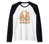 GNOME Couple Peachy Graphic for Summer Funny Peach Fruit Maglia con Maniche Raglan