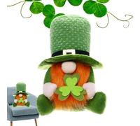 Gnome Decorazione per il giorno di San Patrizio, Leprechaun verde senza volto nano Shamrock Tiered Tray Decor, Scandinavian Nisse Festival Elfo Nano per il giorno di San Patrizio