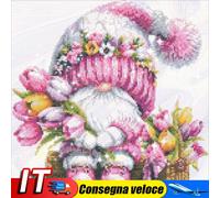 Gnome Design DIY Bead Embroidery Kit 39x39cm 9CT Cross Stitch Kit for Home Decor