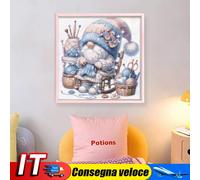 Gnome Design DIY Bead Embroidery Kit 40x39cm 9CT Cross Stitch Kit for Home Decor