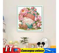 Gnome Design DIY Bead Embroidery Kit 40x40cm 9CT Cross Stitch Kit for Home Decor