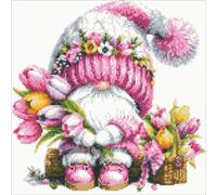 Gnome Design DIY Bead Embroidery Kit 9CT Cross Stitch Kit for Home Decor IT