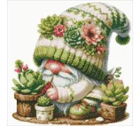 Gnome Design DIY Bead Embroidery Kit 9CT Cross Stitch Kit for Home Decor IT