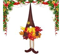 GNOME Fall Wreath - Fall GNOME Maples Leafs, Autumn Gnom per Porta Principale | Gnomi Illuminati Foglie D'acero Decorazione | Corona Porta Anteriore per Il Tavolo Del Camino