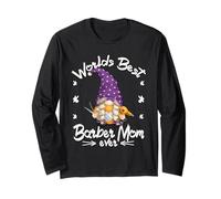 GNOME for Hairdesser & Mother`s Day Worlds Best Barber Mom Maglia a Manica